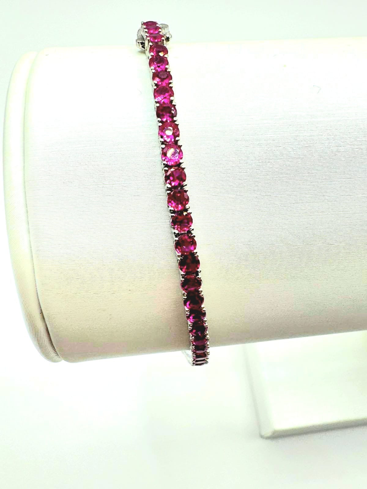 Lab gown ruby tennis bracelet