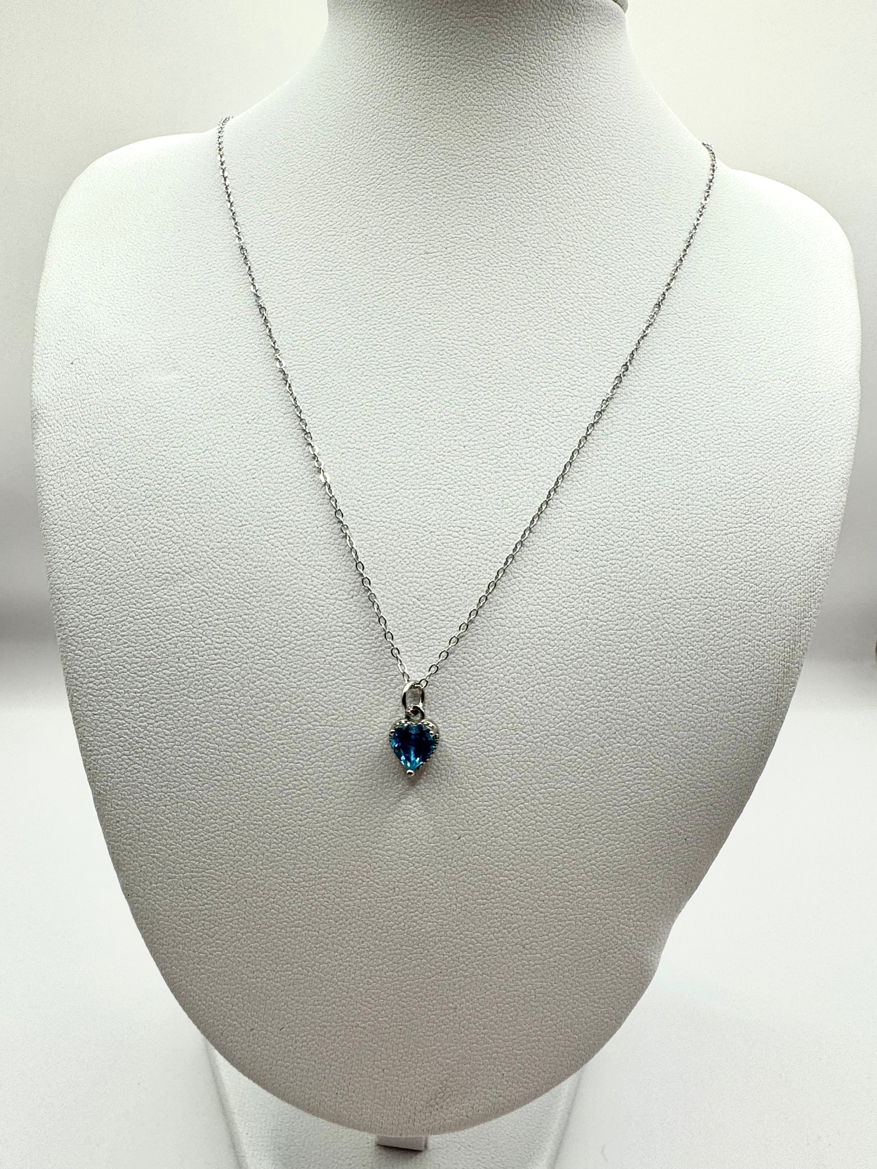 Blue amethyst heart necklace