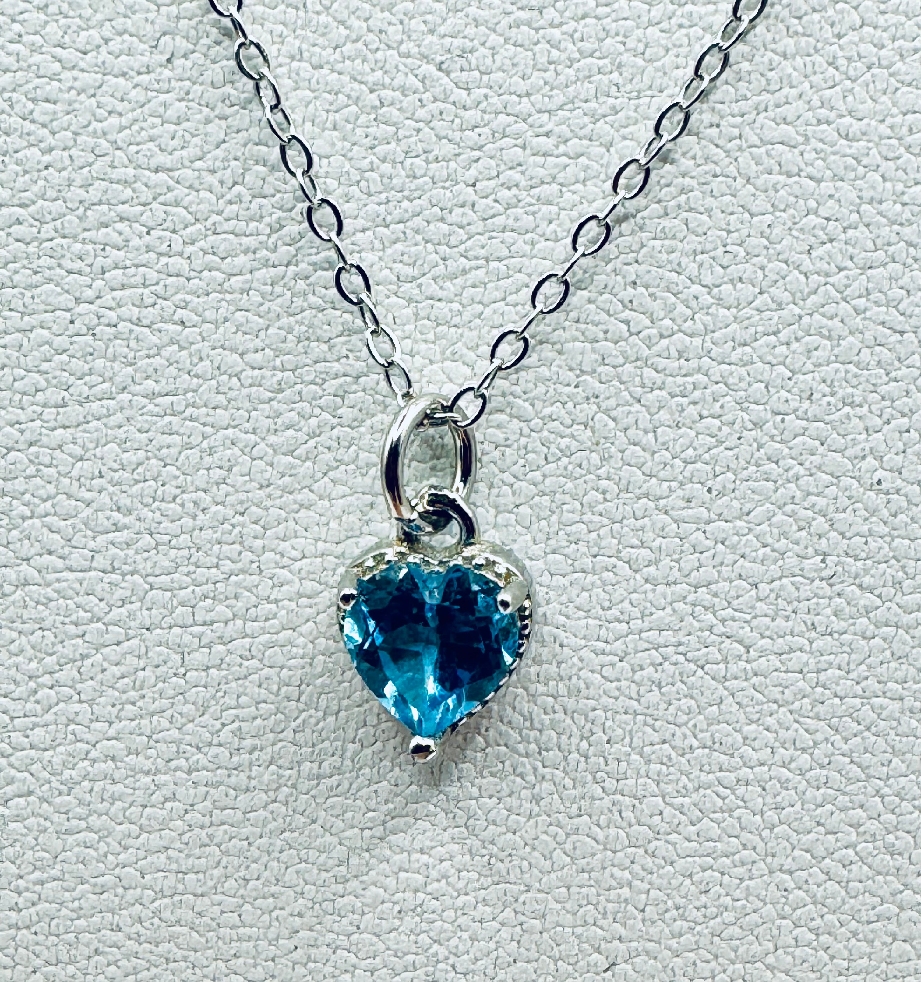 Blue amethyst heart necklace