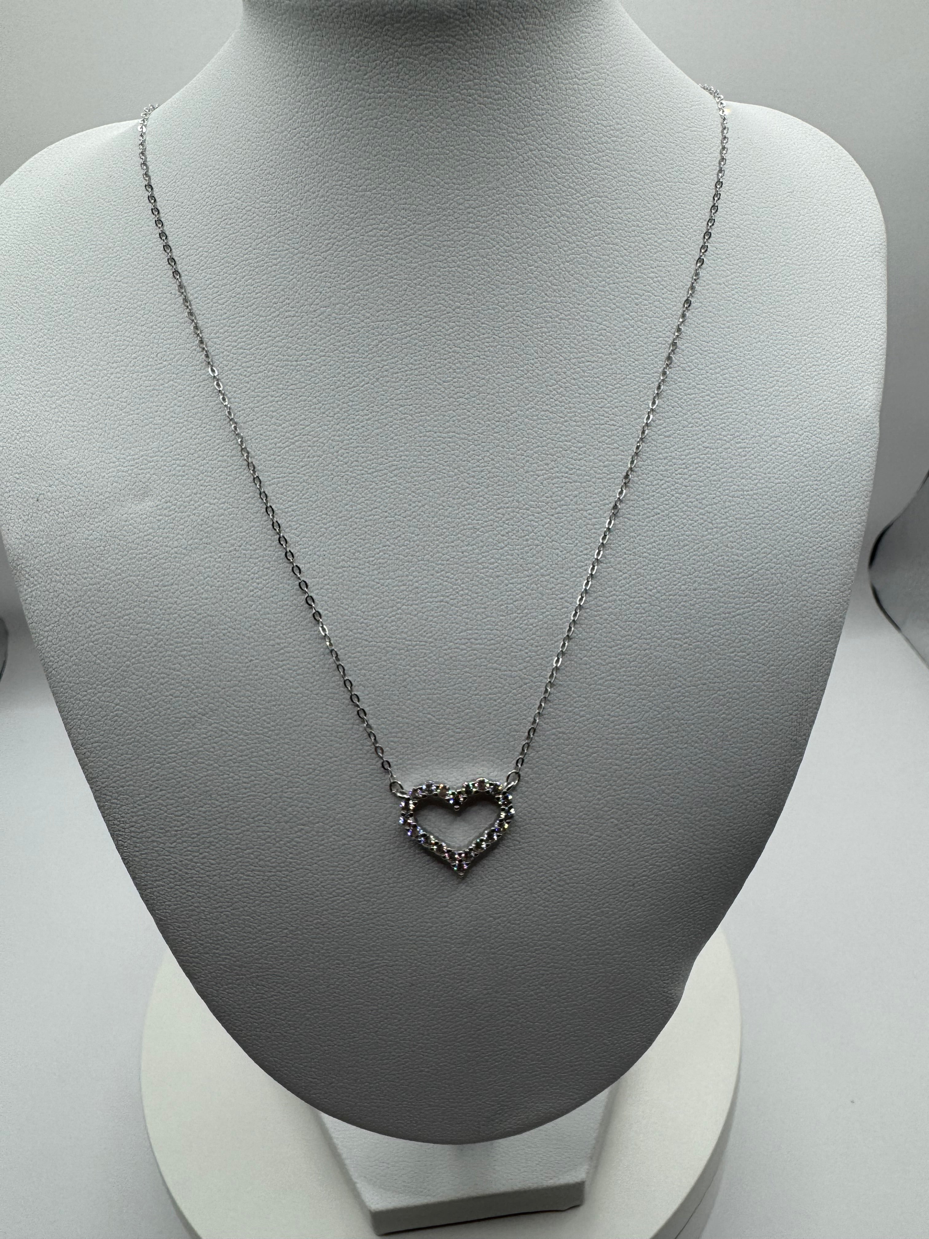 Heart moissanite necklace