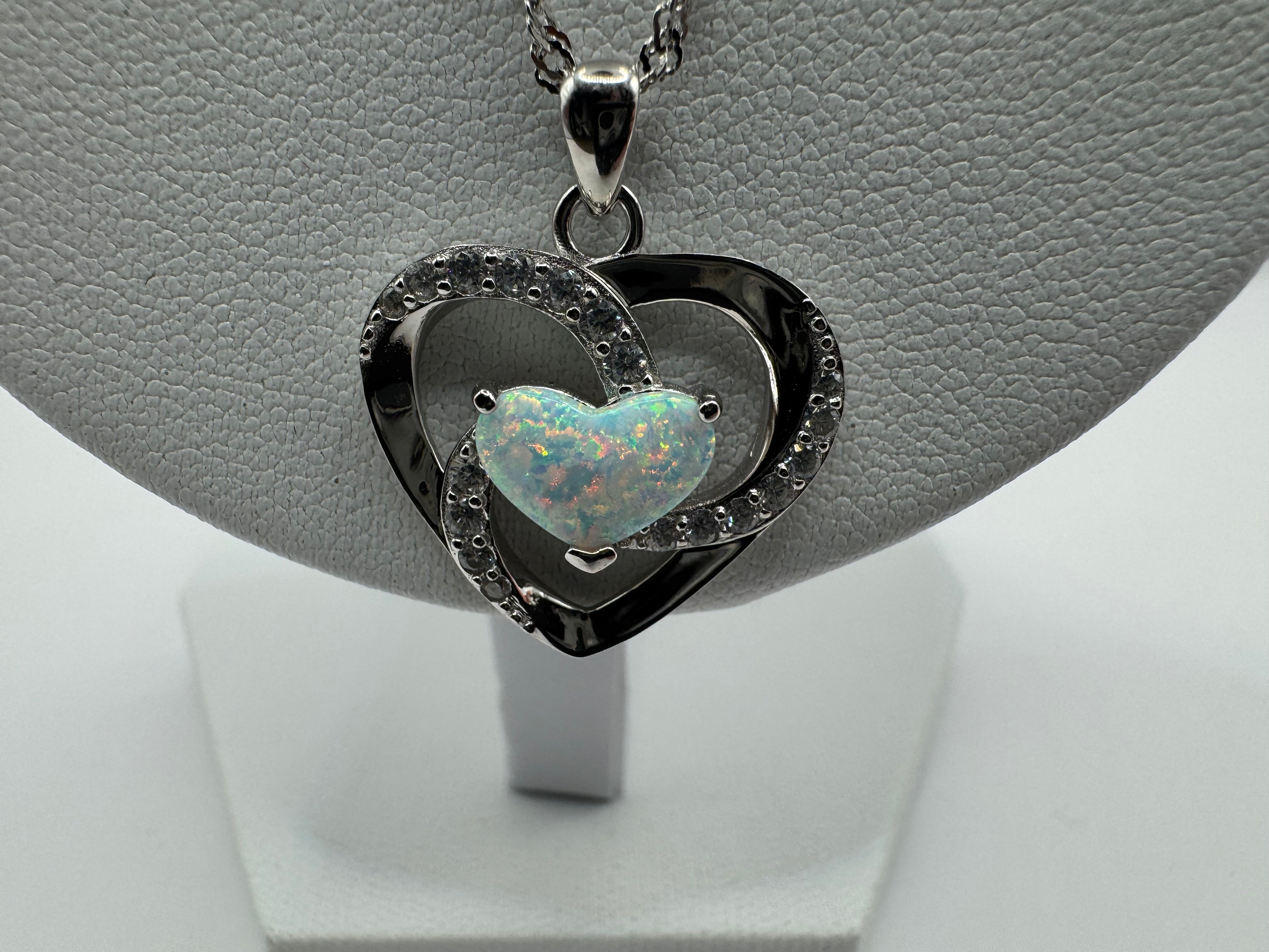 Heart opal necklace