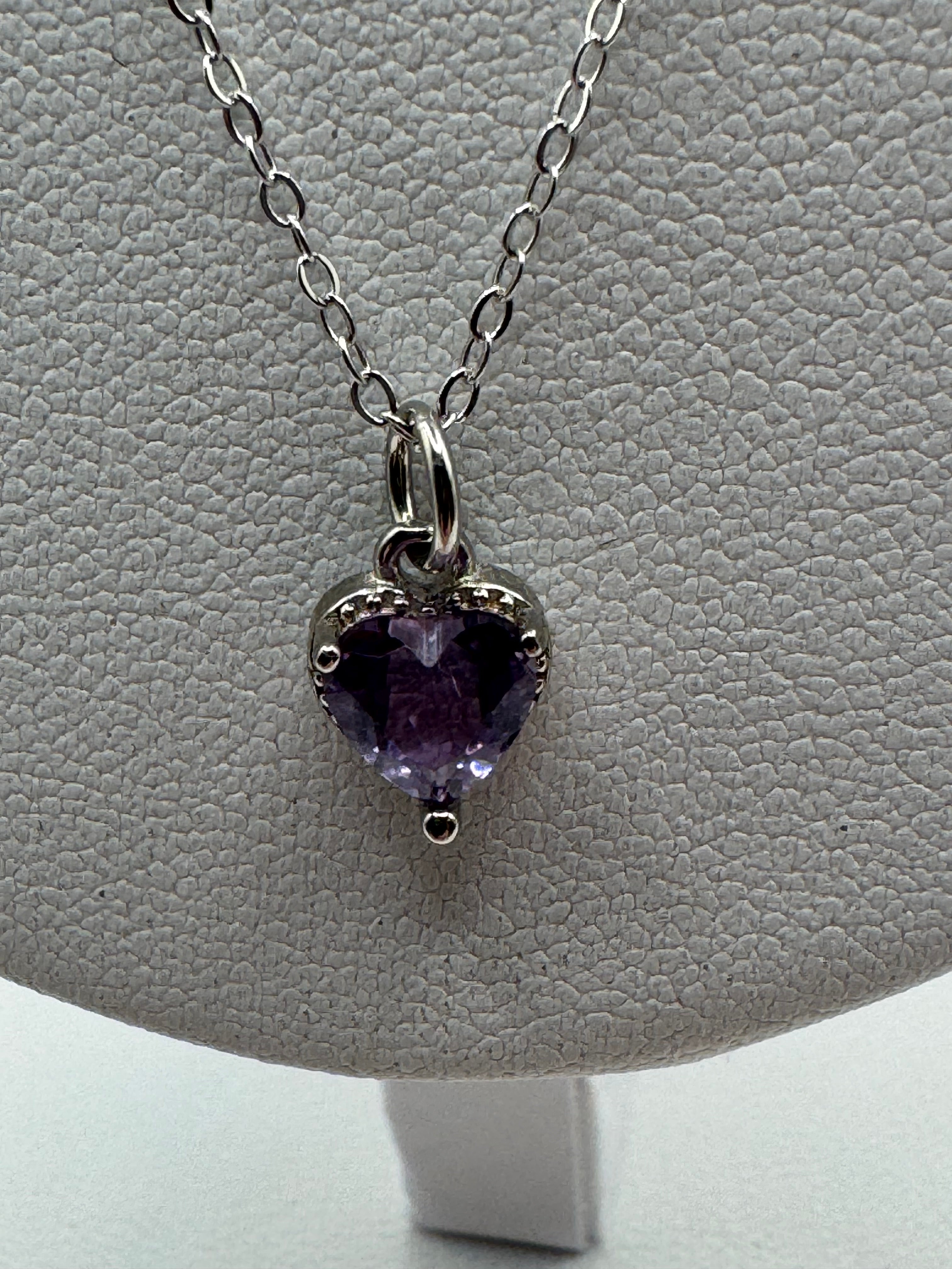 purple amethyst heart necklace