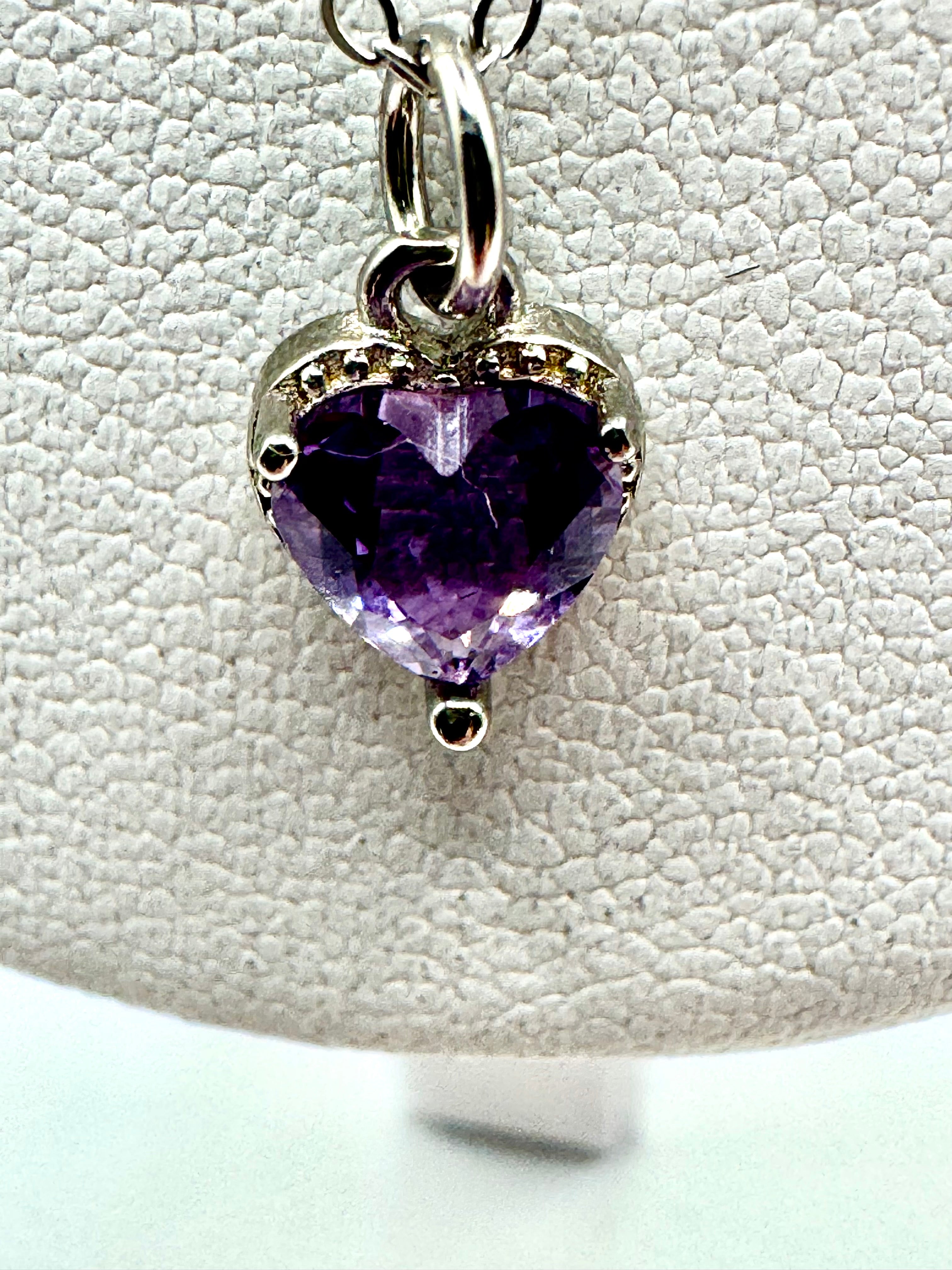 purple amethyst heart necklace