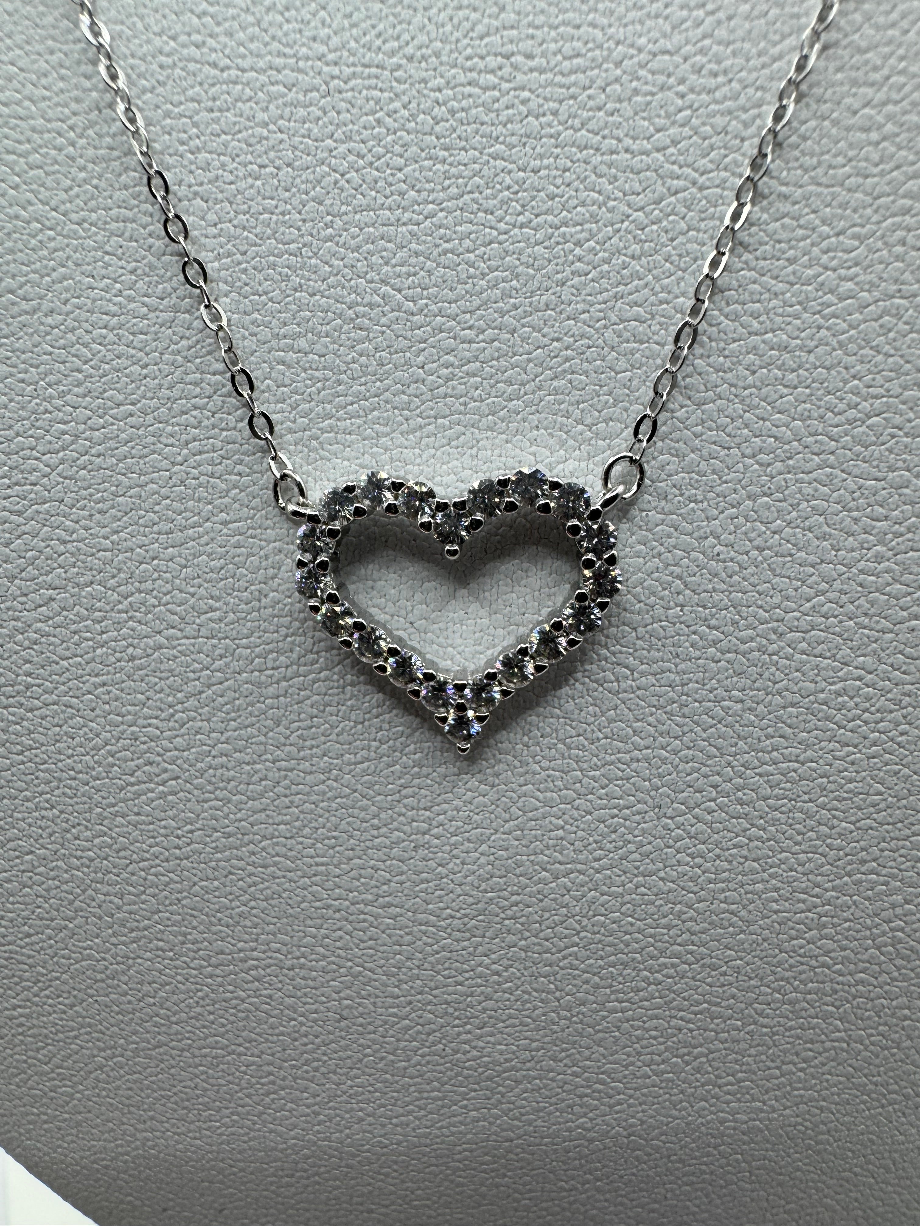 Heart moissanite necklace