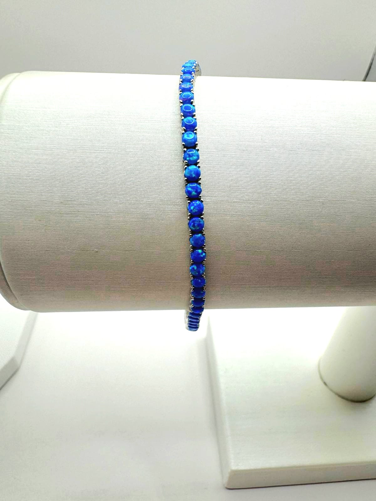 Lab opal tennis bracelet