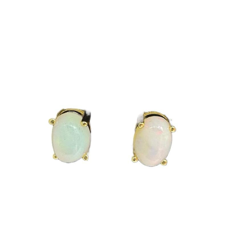 Gold plated opal stud earrings