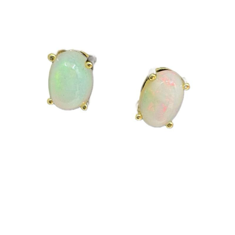 Gold plated opal stud earrings