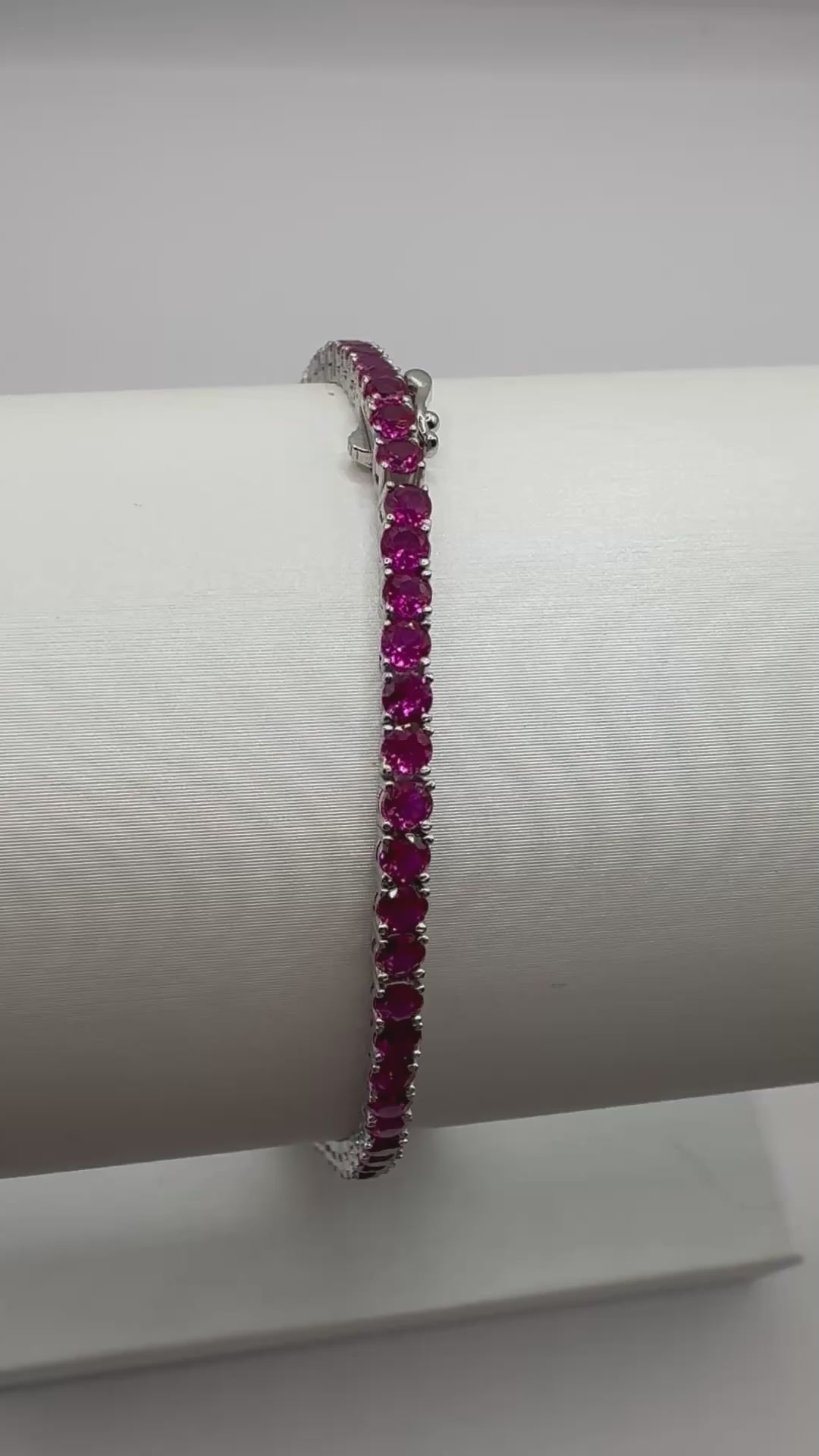 Lab gown ruby tennis bracelet