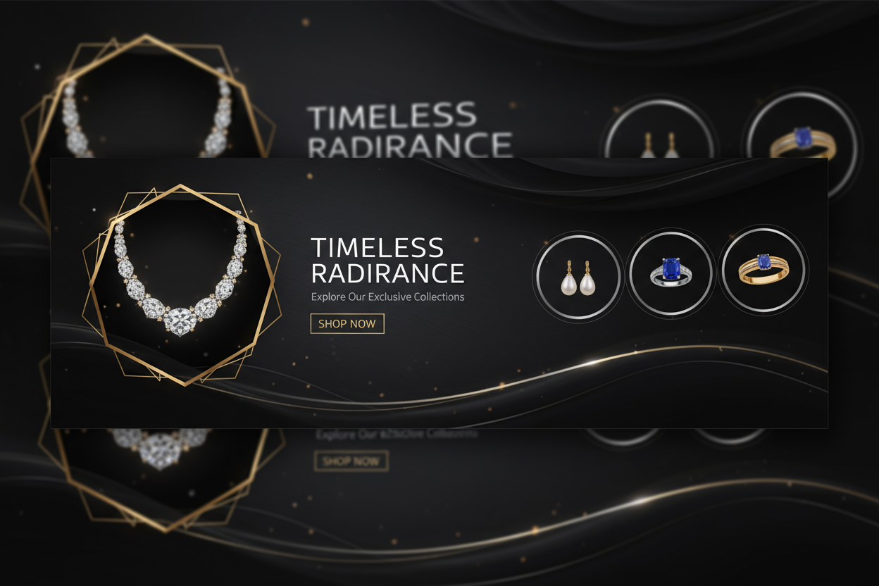 usemy prudct images and lao give balck theme deisgn